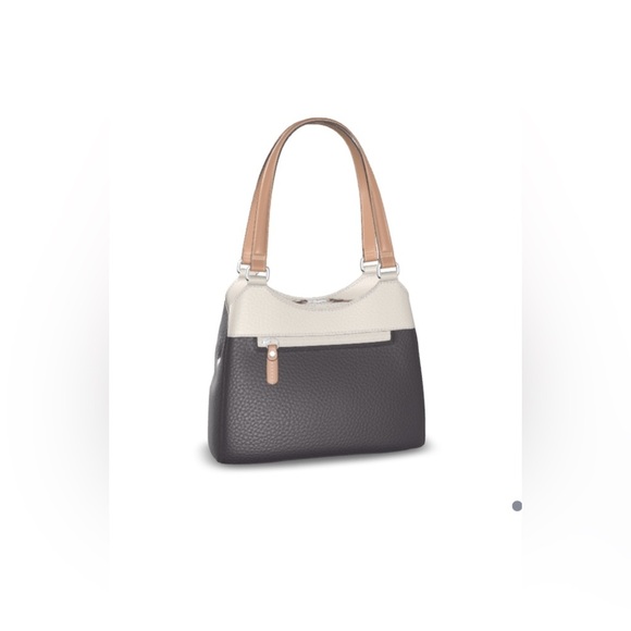 Colorblock Pebbled 4-Poster Tote, - Picture 3 of 7